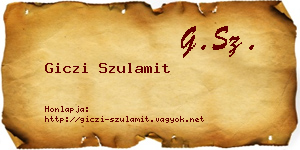 Giczi Szulamit névjegykártya